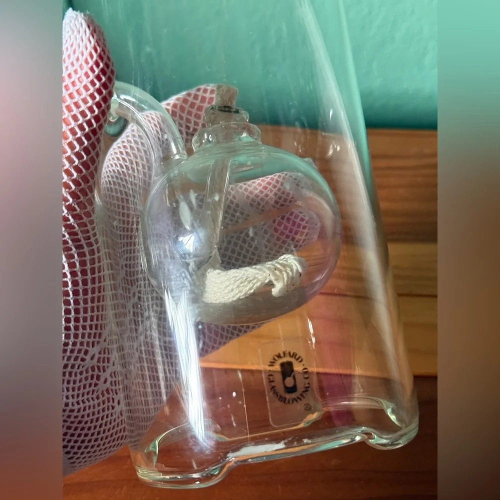 Wolfard Glassblowing Co Hand Blown Oil Lamp 9”
